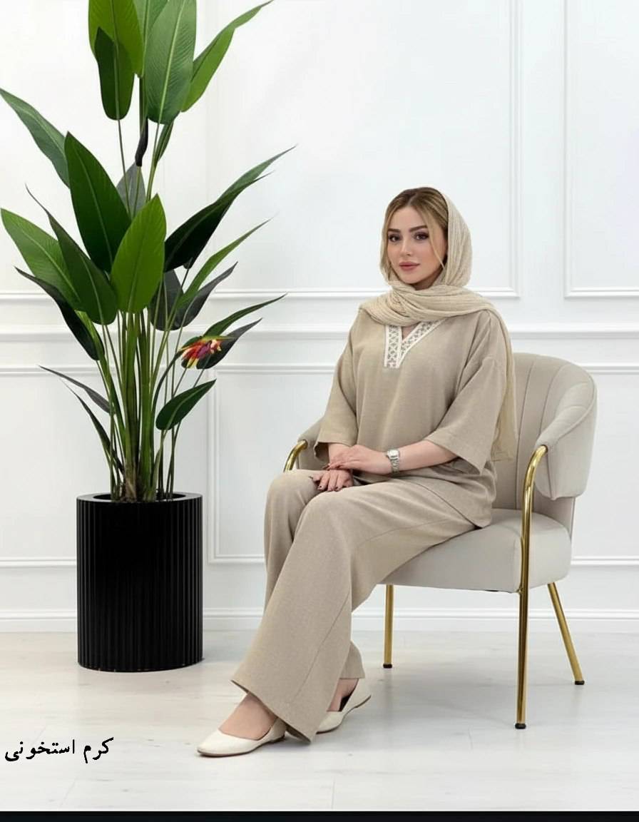 ست شومیز شلوار کنفی زنانه بسیار سبک و خنک🩷ارسال یک هفته کاری 🩷