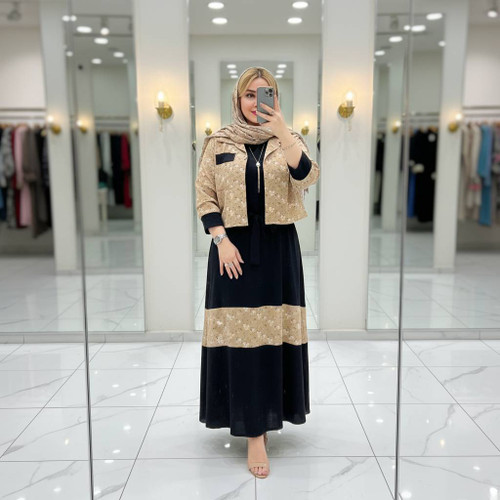 کت و سارافون گل گچی زنانه فری🩷