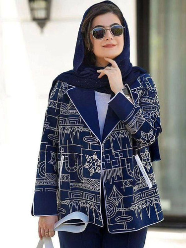 کت وشلوار کرپ مازراتی فاخر رنگ سورمه ای🩷