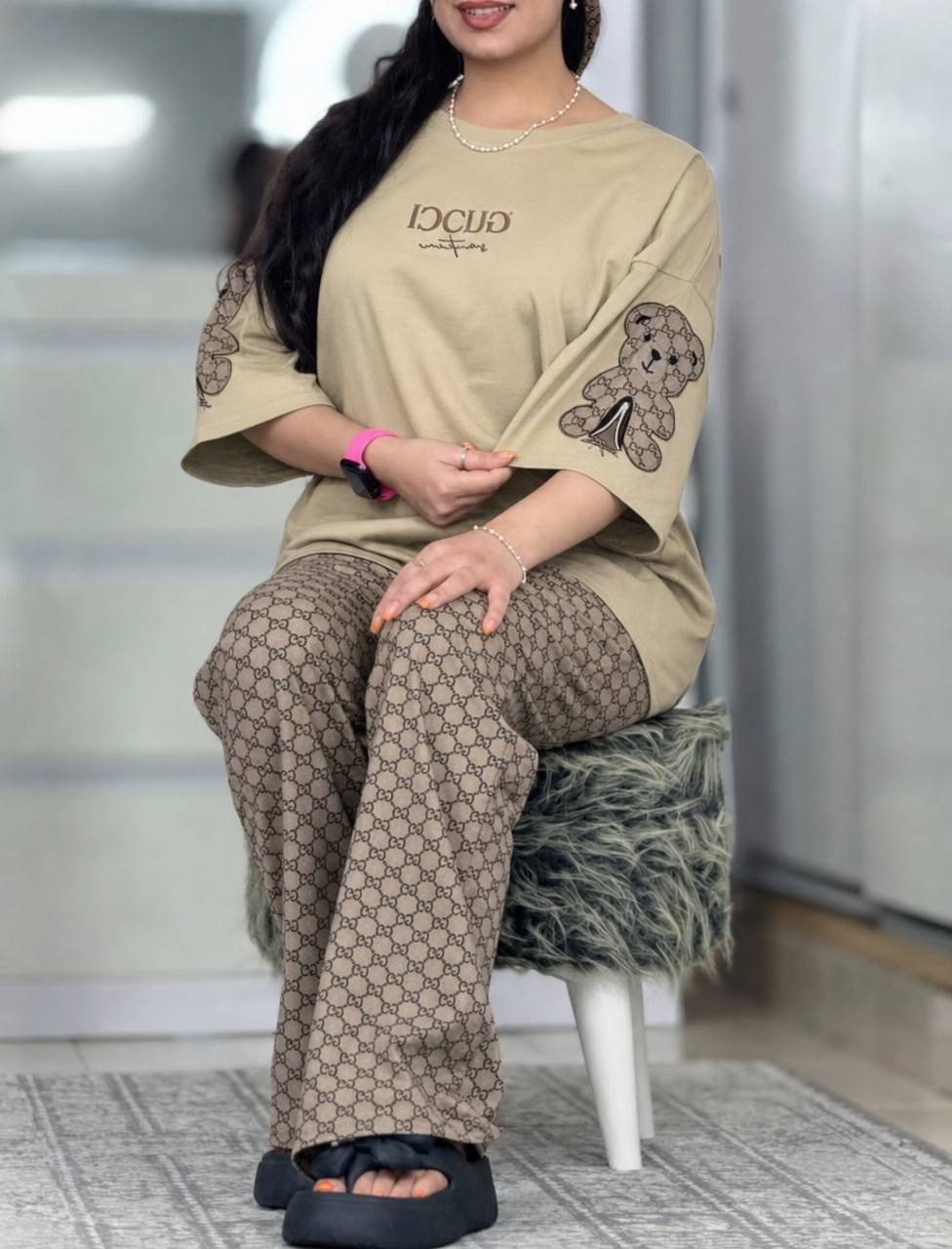 ست تیشرت شلوار مدل لویی فری🩷