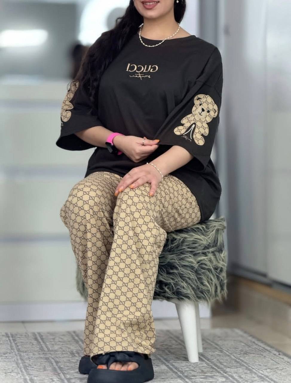 ست تیشرت شلوار زنانه مدل لویی فری 🩷