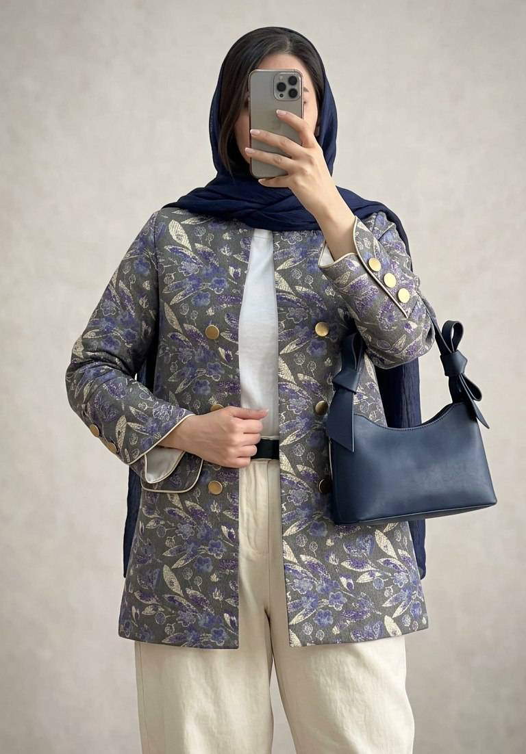 کت مزونی_مجلسی زنانه مدل شبنم فری🩷