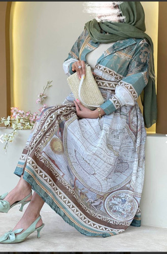 پیراهن ساحلی ابریشمی با کیفیت عالی فری🩷