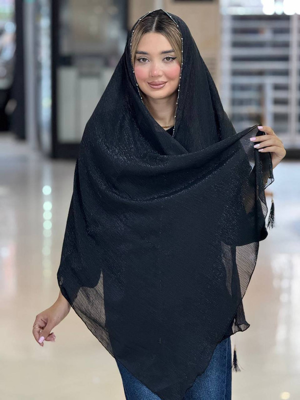 شال محرمی کوپرا مدل الماس رنگ مشکی 🩷