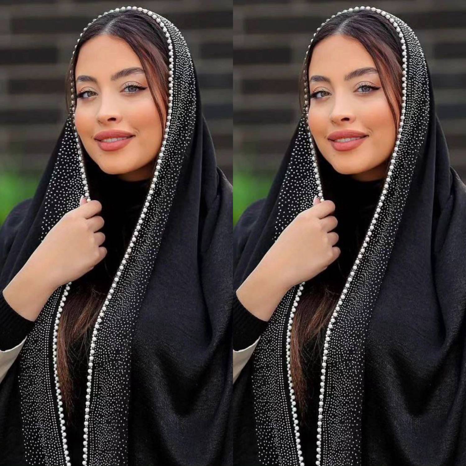 شال محرمی کوپرا مدل الماس رنگ مشکی 🩷