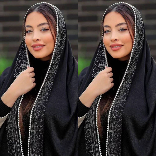 شال محرمی کوپرا مدل الماس رنگ مشکی 🩷
