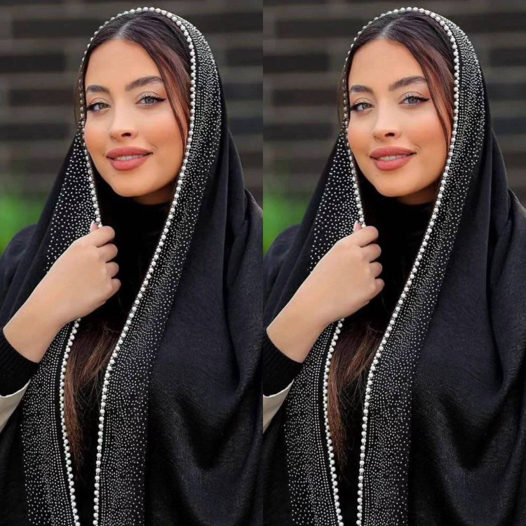 شال محرمی کوپرا مدل الماس رنگ مشکی 🩷