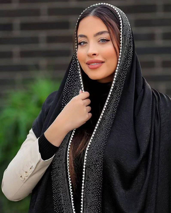 شال محرمی کوپرا مدل الماس رنگ مشکی 🩷