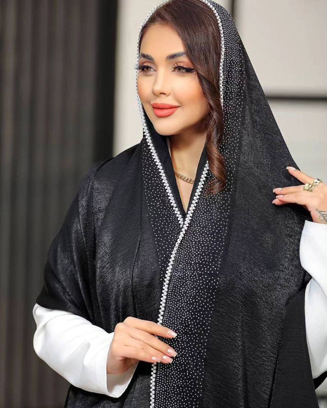 شال محرمی کوپرا مدل الماس رنگ مشکی 🩷