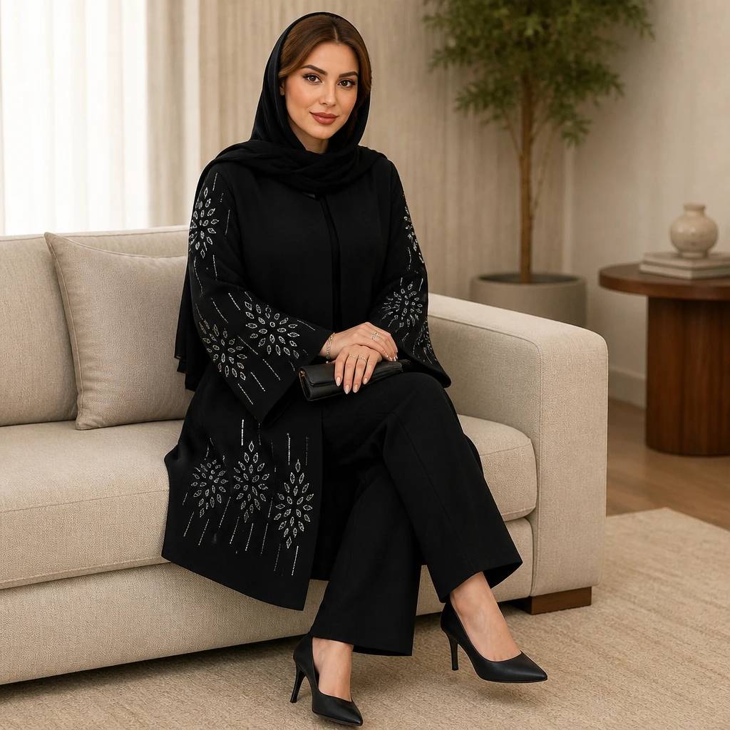 مانتو مجلسی زنانه مدل آرزو رنگ مشکی 🩷