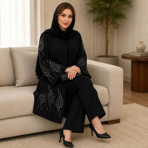 مانتو مجلسی زنانه مدل آرزو رنگ مشکی 🩷