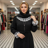 پیراهن عبایی زنانه مدل محبوبه یقه گیپوری فری🩷