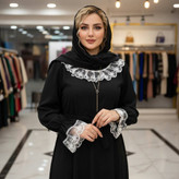 پیراهن عبایی زنانه مدل محبوبه یقه گیپوری فری🩷