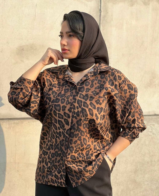 شومیز زنانه مجلسی مدل اسپرسو فری تا۴۶🩷