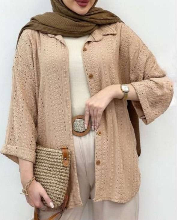 شومیز مانتویی زنانه مدل مراکشی 🩷