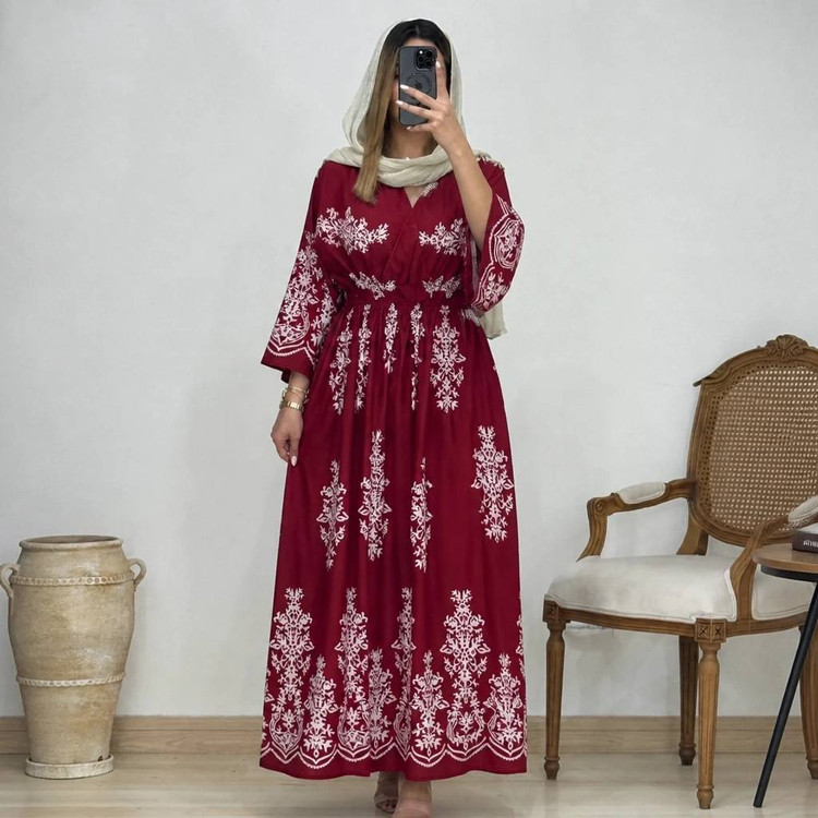 پیراهن ساحلی بلند مدل ترمه فری🩷
