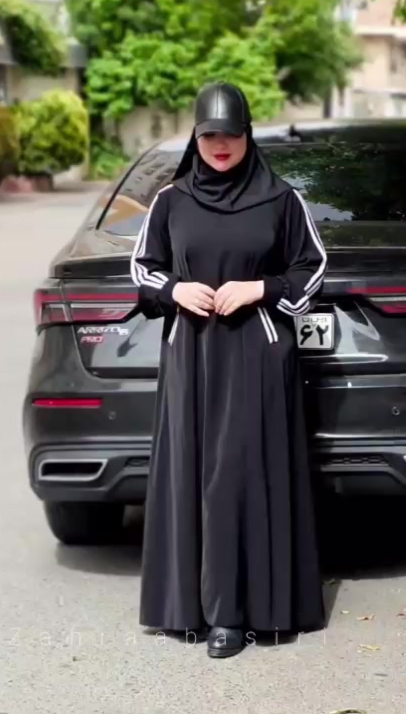 عبا اسپرت زنانه رنگ مشکی بسیار سبک و خنک فری 🩷