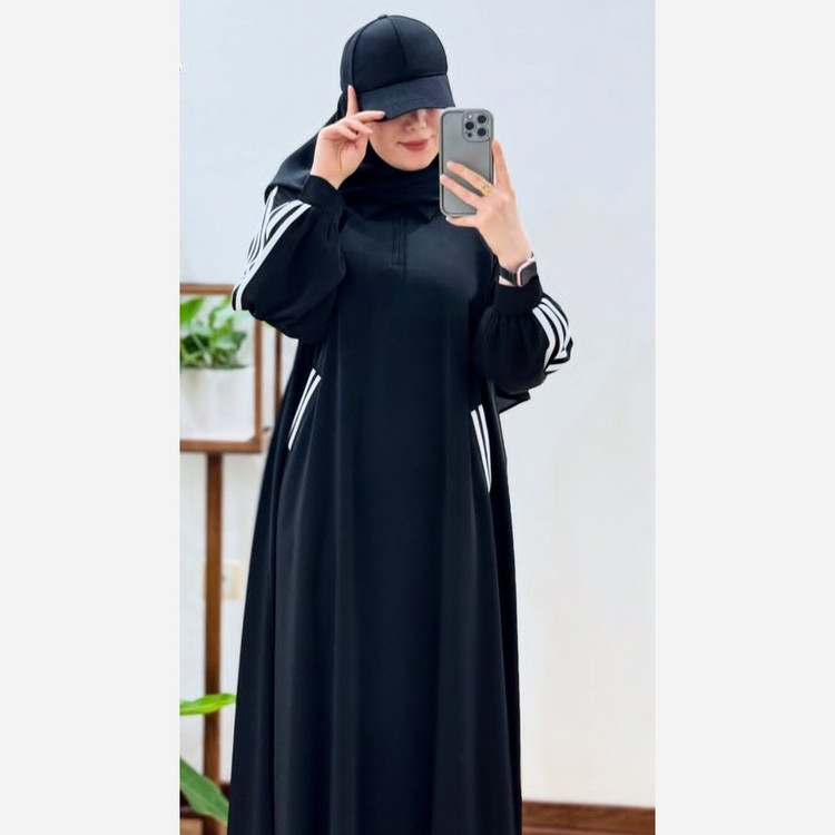 عبا اسپرت زنانه رنگ مشکی بسیار سبک و خنک فری 🩷