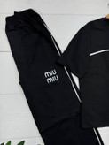 ست تیشرت شلوار miu miu مدل دنیز رنگ مشکی 🩷