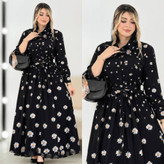 پیراهن بلند زنانه مدل فدرال رنگ مشکی 🩷