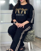 ست تیشرت شلوار زنانه مدل آرتینا رنگ مشکی🩷