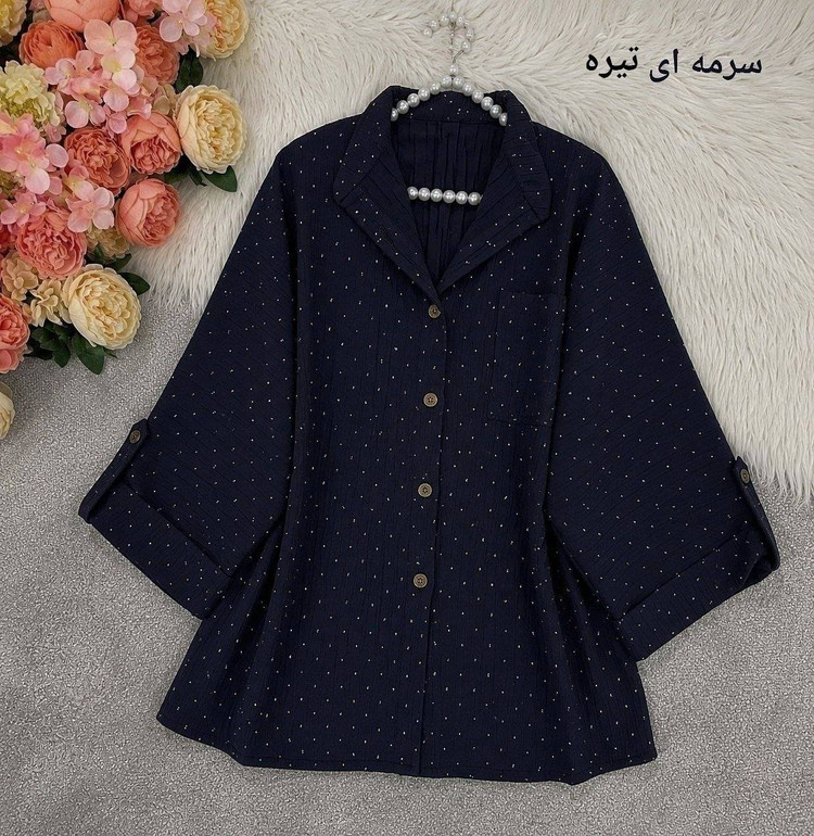 شومیز مانتویی آیوا مدل بارانی نگین 🩷