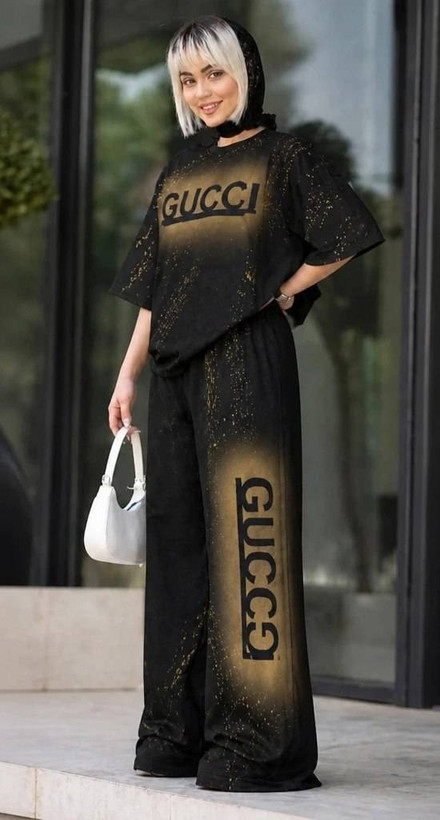 ست تیشرت شلوار زنانه مدل گوچی 🩷