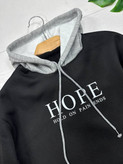 هودی تو کرکی زنانه مدل HOPE رنگ مشکی 🩷