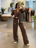 ست تیشرت شلوار زنانه مدل POLO رنگ موکا 🩷