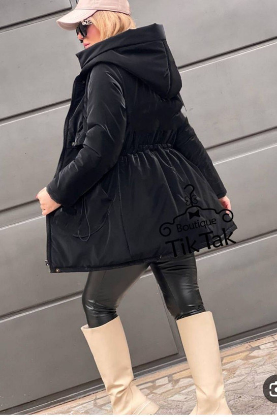 کاپشن سیلیکونی زنانه مدل هستی رنگ مشکی 🩷