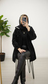 کاپشن سیلیکونی زنانه مدل هستی رنگ مشکی 🩷