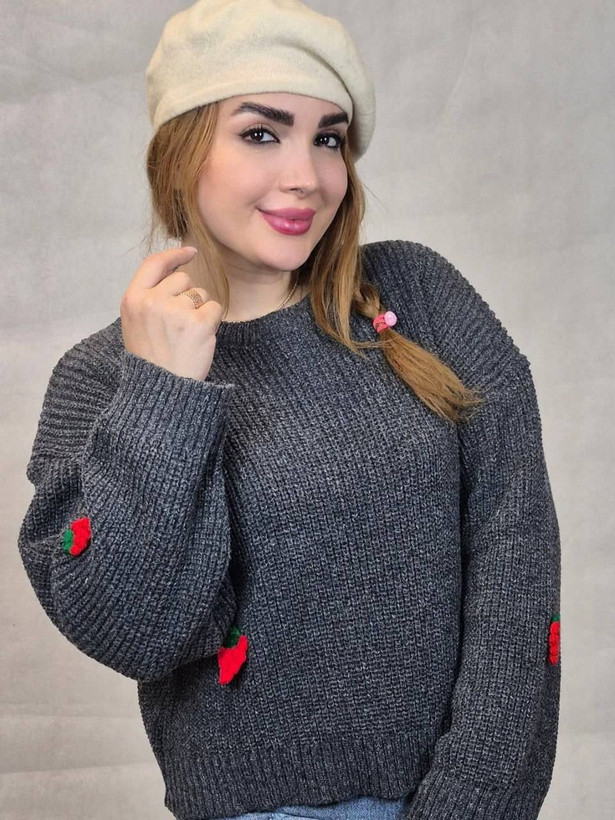 کراپ بافت زنانه مدل توت فرنگی در چند رنگ زیبا 🩷