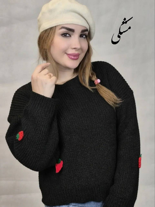 کراپ بافت زنانه مدل توت فرنگی در چند رنگ زیبا 🩷