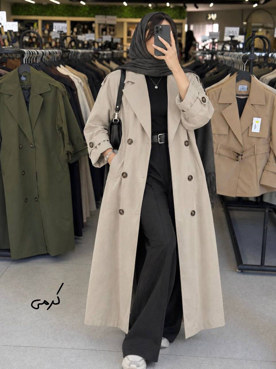 مانتو بارانی آستر دار زنانه مدل خزان جنس تی سی🩷