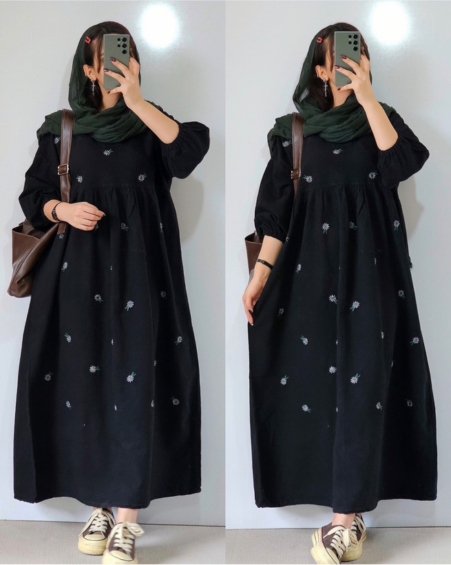 ساحلی بابونه زنانه جنس لنینت گلدوزی شده 🩷