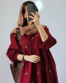 ساحلی بابونه زنانه جنس لنینت گلدوزی شده 🩷