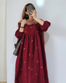 ساحلی بابونه زنانه جنس لنینت گلدوزی شده 🩷